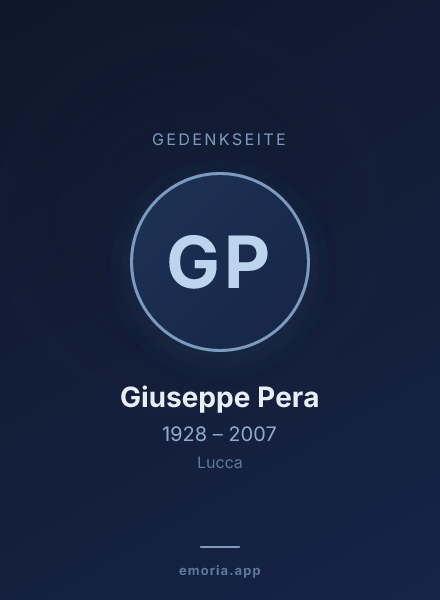 Gedenkportrait von Giuseppe Pera