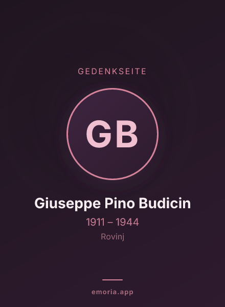 Gedenkportrait von Giuseppe Pino Budicin
