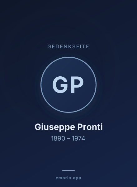 Gedenkportrait von Giuseppe Pronti
