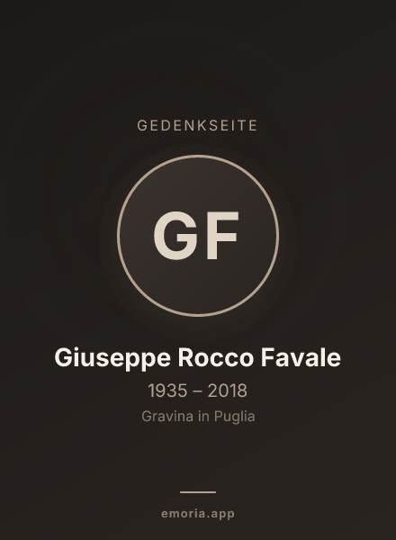 Gedenkportrait von Giuseppe Rocco Favale