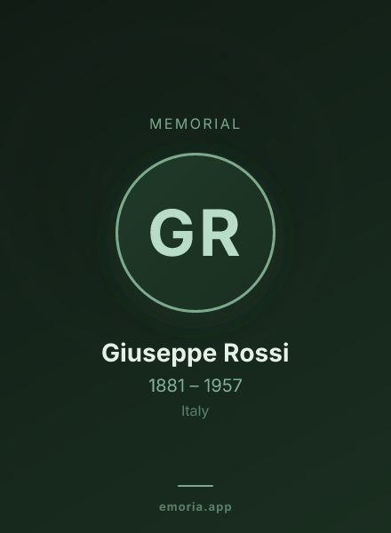 Memorial portrait of Giuseppe Rossi