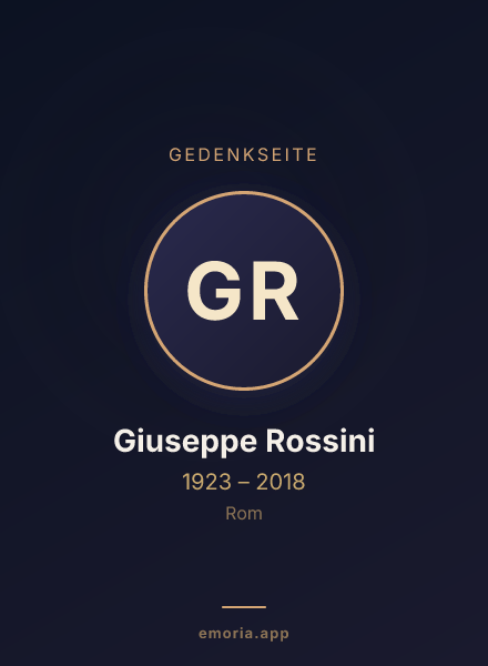 Gedenkportrait von Giuseppe Rossini