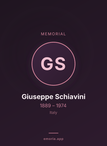 Memorial portrait of Giuseppe Schiavini