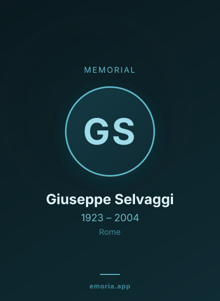 Memorial portrait of Giuseppe Selvaggi