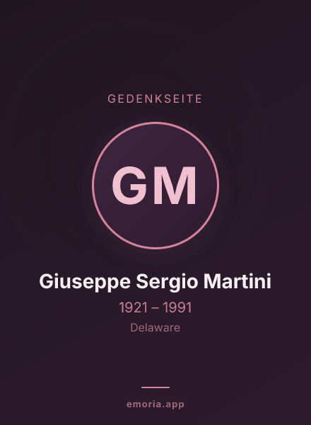 Gedenkportrait von Giuseppe Sergio Martini