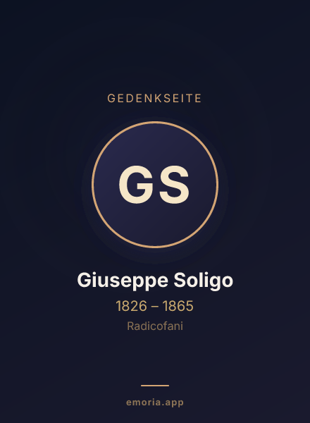Gedenkportrait von Giuseppe Soligo
