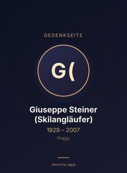 Gedenkportrait von Giuseppe Steiner (Skilangläufer)