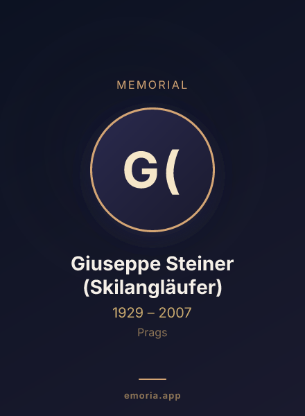 Memorial portrait of Giuseppe Steiner (Skilangläufer)