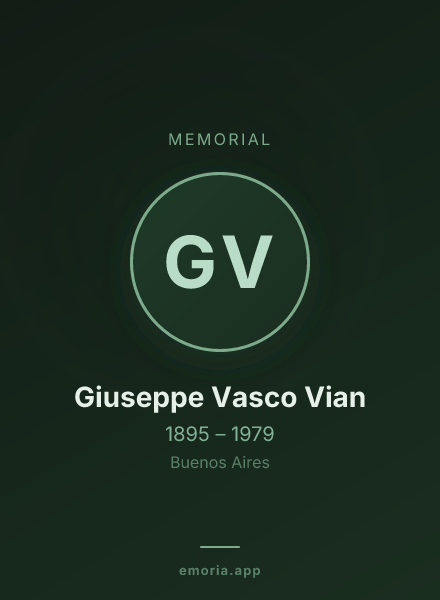 Memorial portrait of Giuseppe Vasco Vian