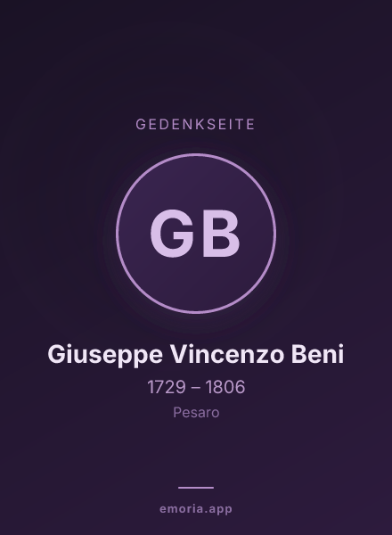 Gedenkportrait von Giuseppe Vincenzo Beni