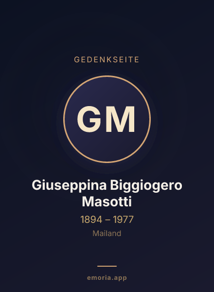 Gedenkportrait von Giuseppina Biggiogero Masotti