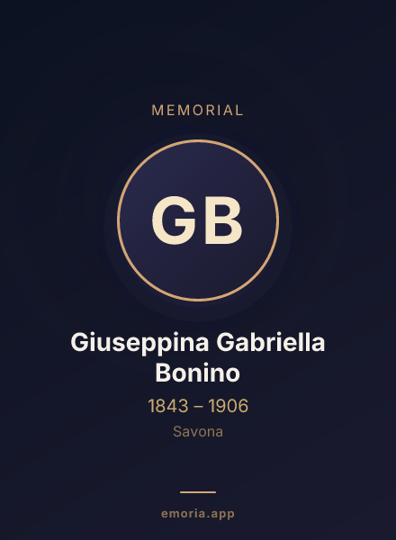 Memorial portrait of Giuseppina Gabriella Bonino