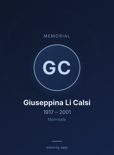 Memorial portrait of Giuseppina Li Calsi