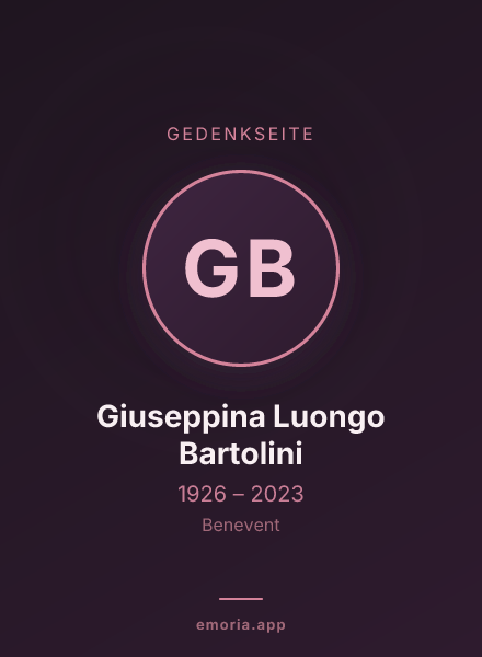 Gedenkportrait von Giuseppina Luongo Bartolini