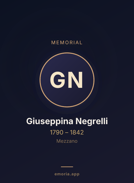 Memorial portrait of Giuseppina Negrelli