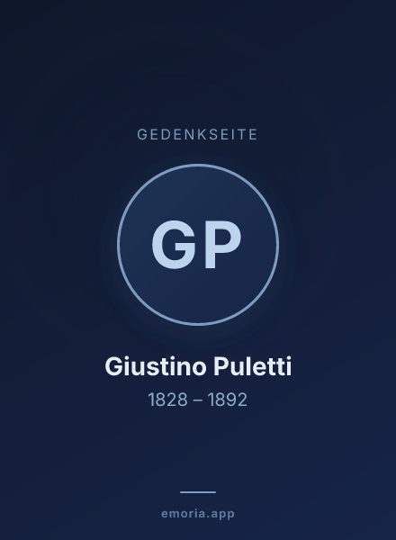 Gedenkportrait von Giustino Puletti