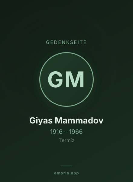 Gedenkportrait von Giyas Mammadov