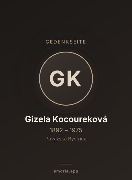 Gedenkportrait von Gizela Kocoureková