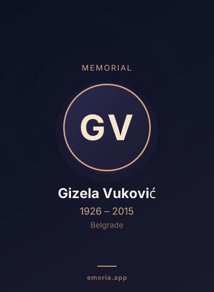 Memorial portrait of Gizela Vuković