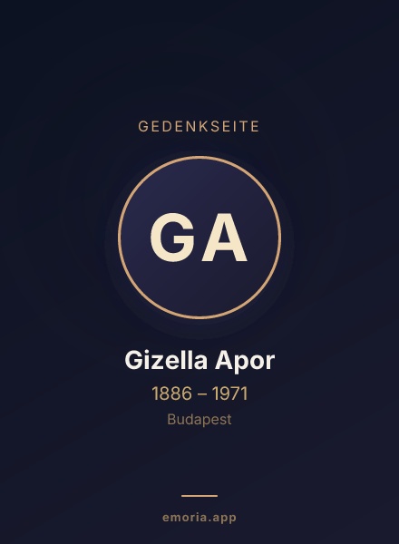 Gedenkportrait von Gizella Apor