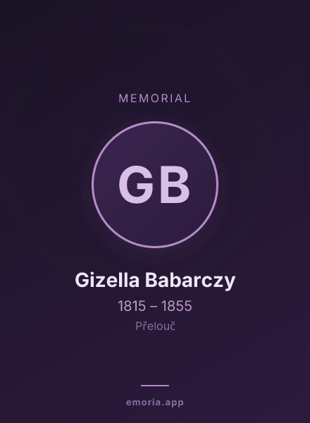 Memorial portrait of Gizella Babarczy