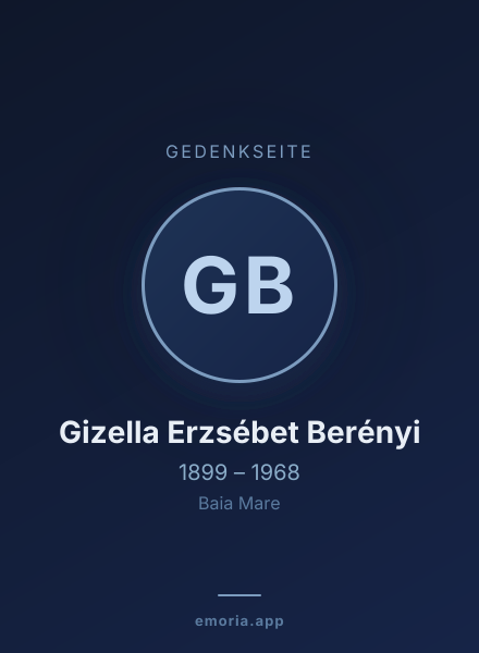Gedenkportrait von Gizella Erzsébet Berényi