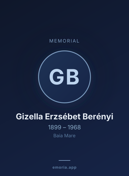 Memorial portrait of Gizella Erzsébet Berényi