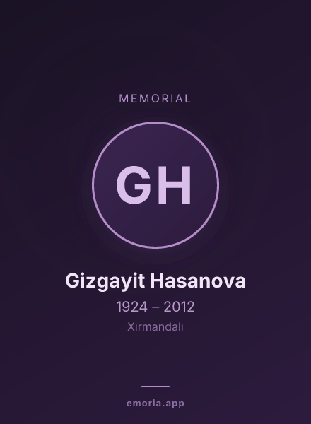 Memorial portrait of Gizgayit Hasanova