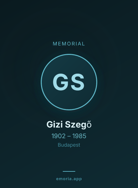 Memorial portrait of Gizi Szegő