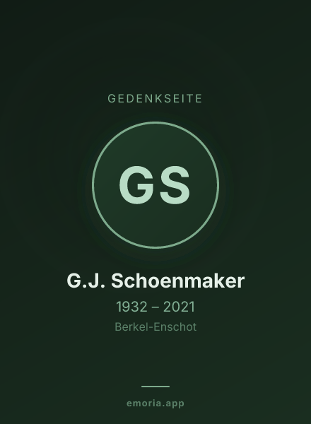 Gedenkportrait von G.J. Schoenmaker