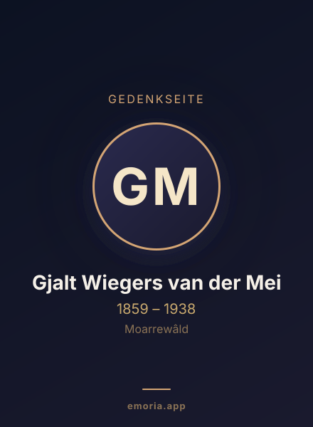 Gedenkportrait von Gjalt Wiegers van der Mei