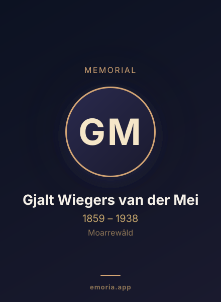 Memorial portrait of Gjalt Wiegers van der Mei