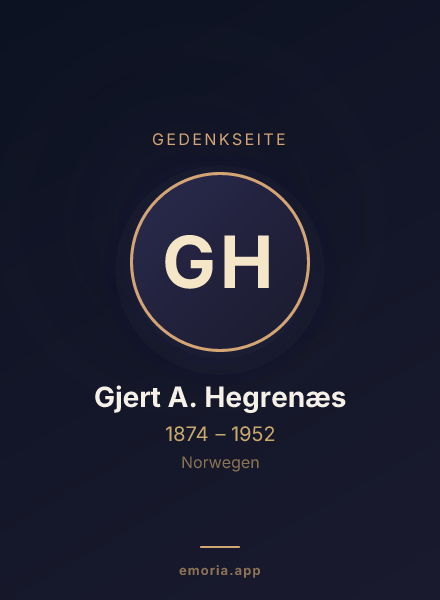 Gedenkportrait von Gjert A. Hegrenæs