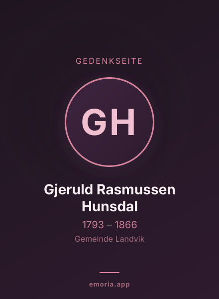Gedenkportrait von Gjeruld Rasmussen Hunsdal