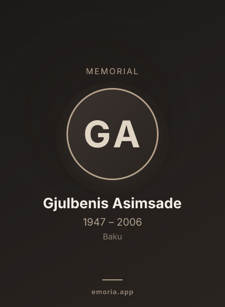 Memorial portrait of Gjulbenis Asimsade