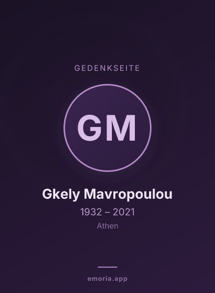 Gedenkportrait von Gkely Mavropoulou