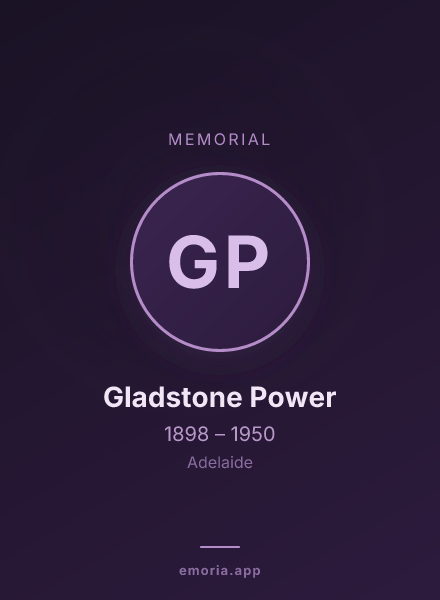 Memorial portrait of Gladstone Power