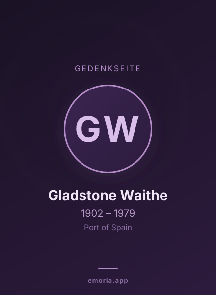 Gedenkportrait von Gladstone Waithe