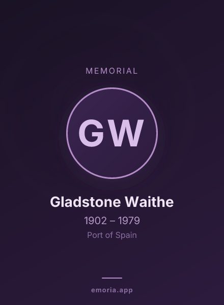 Memorial portrait of Gladstone Waithe