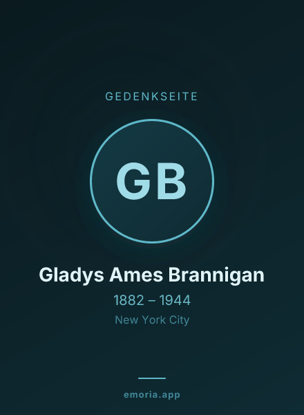 Gedenkportrait von Gladys Ames Brannigan
