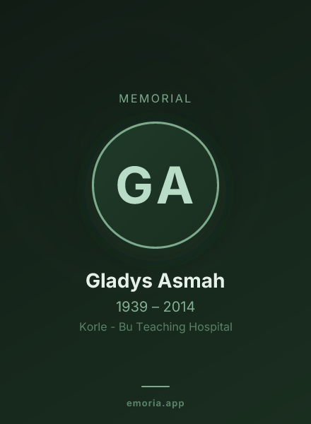 Memorial portrait of Gladys Asmah