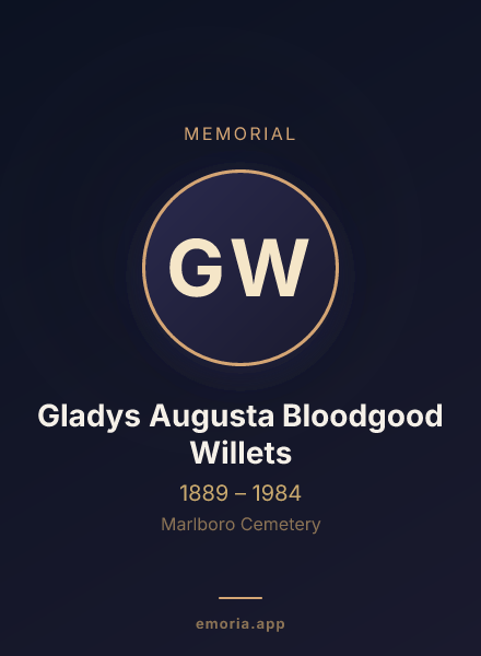 Memorial portrait of Gladys Augusta Bloodgood Willets