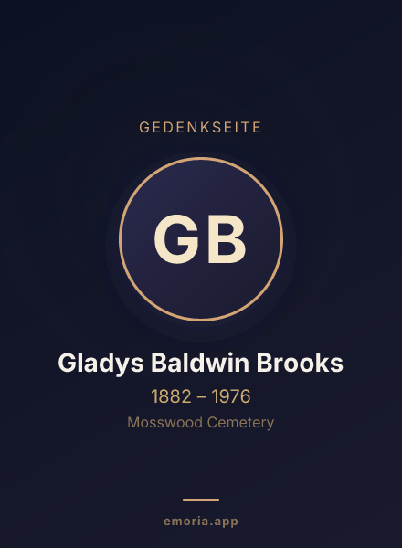 Gedenkportrait von Gladys Baldwin Brooks