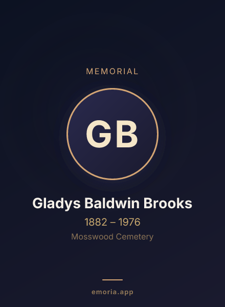 Memorial portrait of Gladys Baldwin Brooks