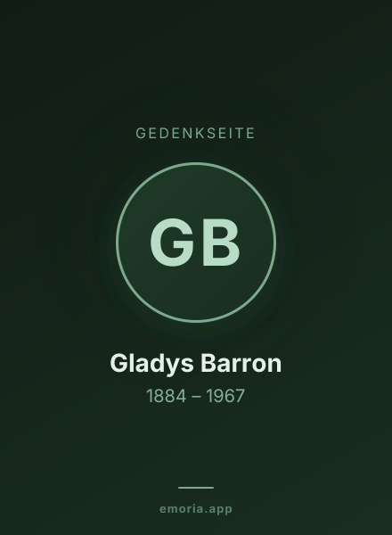 Gedenkportrait von Gladys Barron