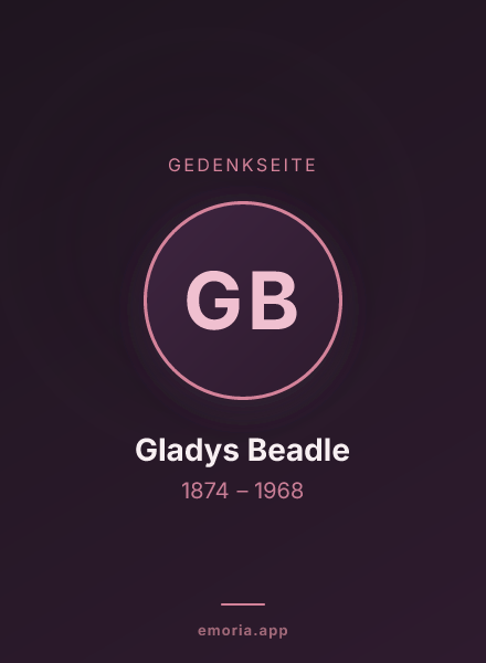 Gedenkportrait von Gladys Beadle