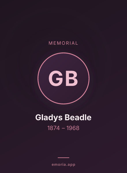 Memorial portrait of Gladys Beadle