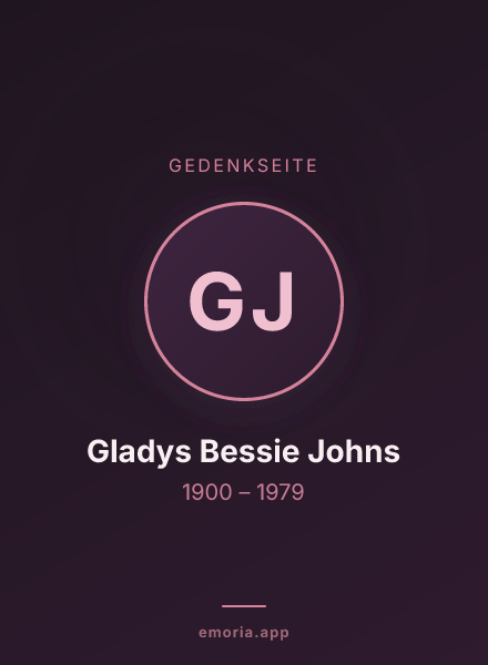 Gedenkportrait von Gladys Bessie Johns