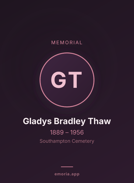 Memorial portrait of Gladys Bradley Thaw
