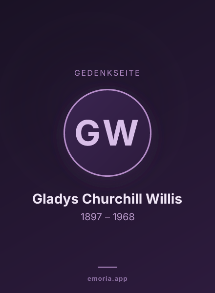 Gedenkportrait von Gladys Churchill Willis